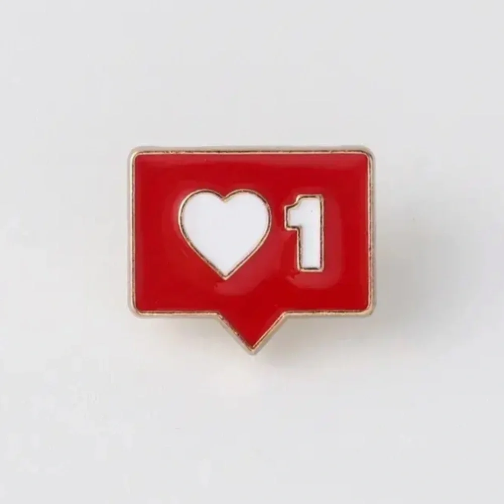 3/$25 Love 1 “❤️ 1”Emoji Metal Enamel Pin 🤍 1 Unisex